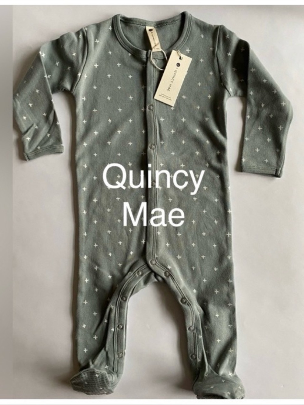 Quincy Mae Organic Cotton Footie Sleeper, Gender Neutral, Snaps, Baby